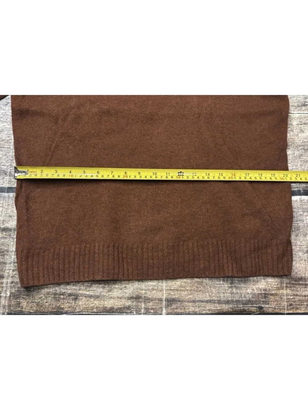 Black Brown 1826 Sweater Mens Large Lambswool V-Neck Pullover Brown